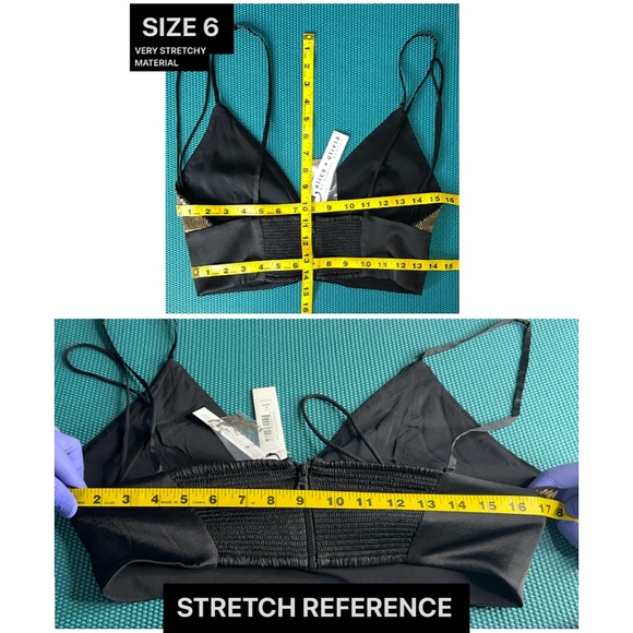 Alice + Olivia Carli Sequined Embellished Gold Bronze Black Bra Crop Top - Picture 12 of 17